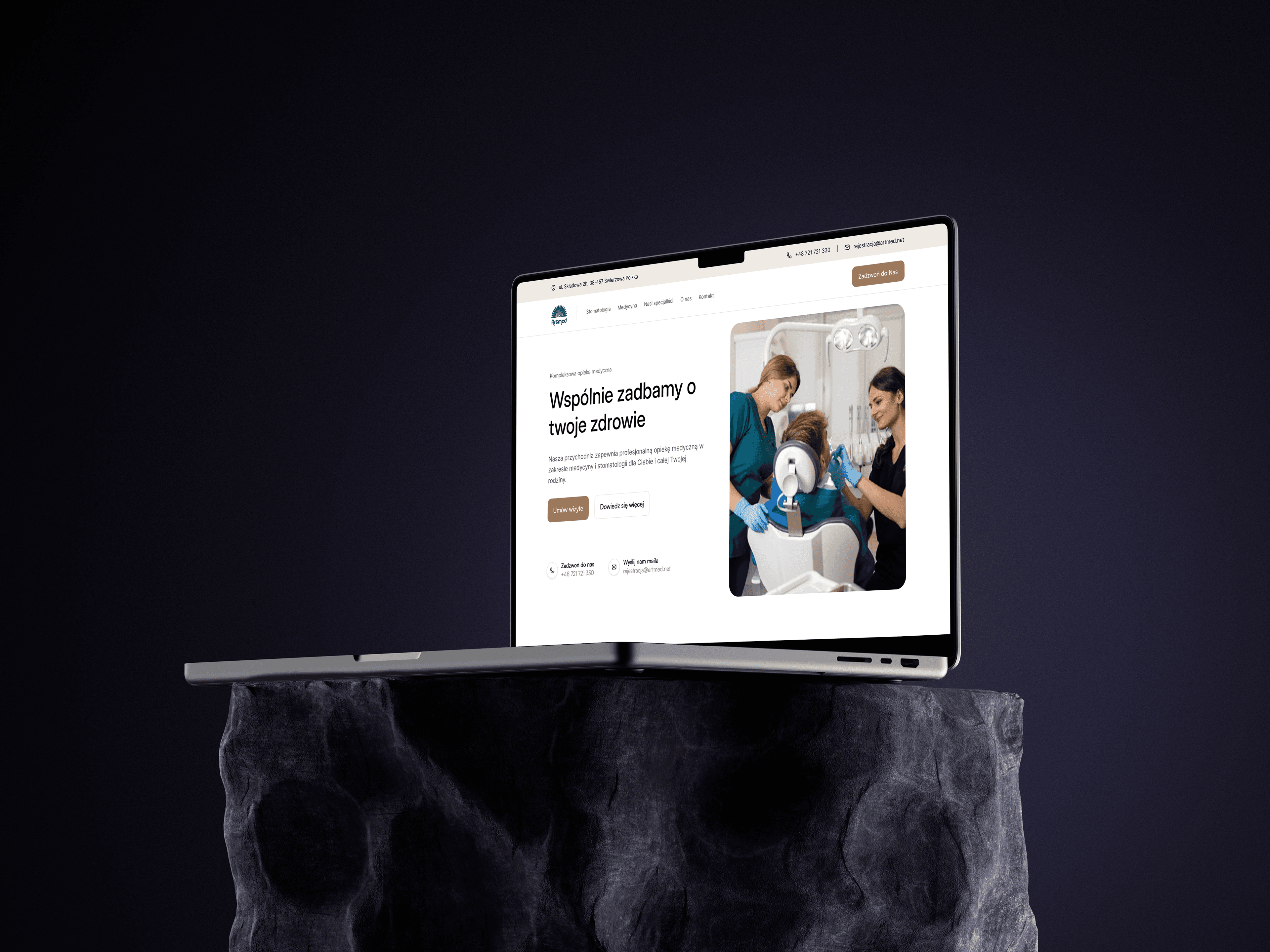 Mockup Strony kliniki Artmed